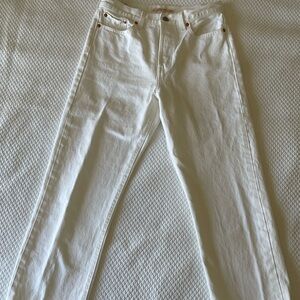 Levi wedgie straight white jeans